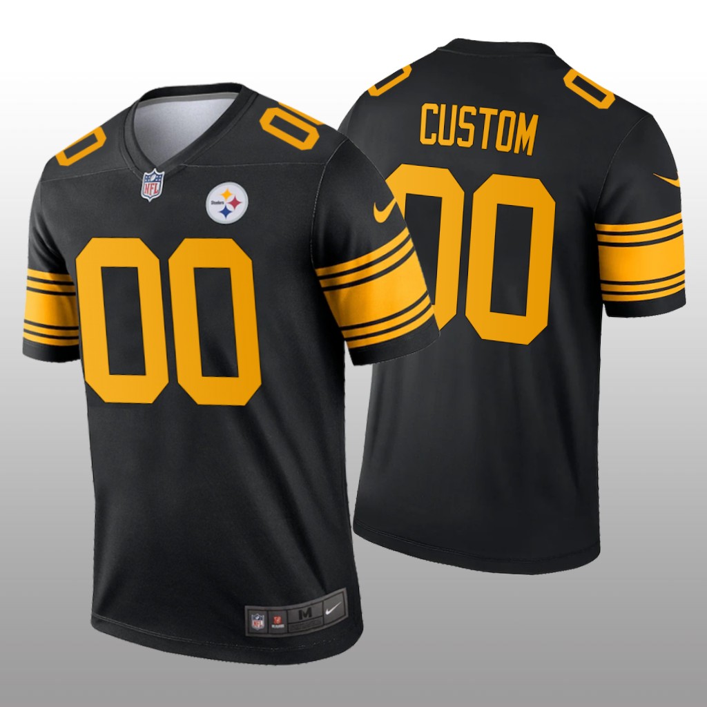 Pittsburgh Steelers Custom Black Jersey Alternate Legend - Men's