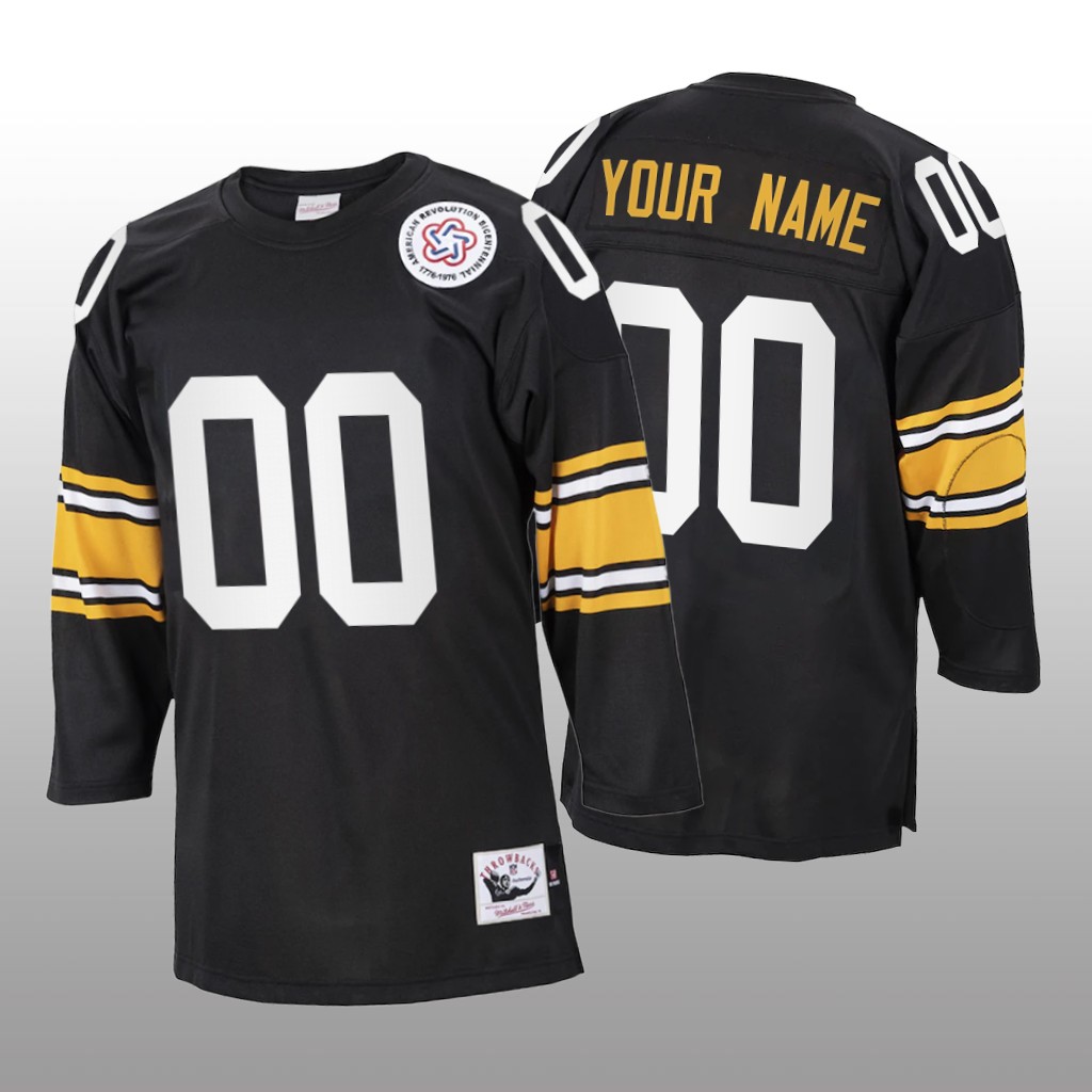 Pittsburgh Steelers Custom Black Throwback 1975 - Men's