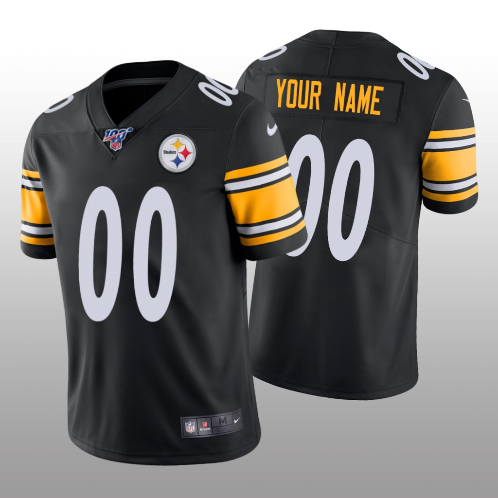 Pittsburgh Steelers Custom Black Vapor Limited Jersey 100th Season - Men's