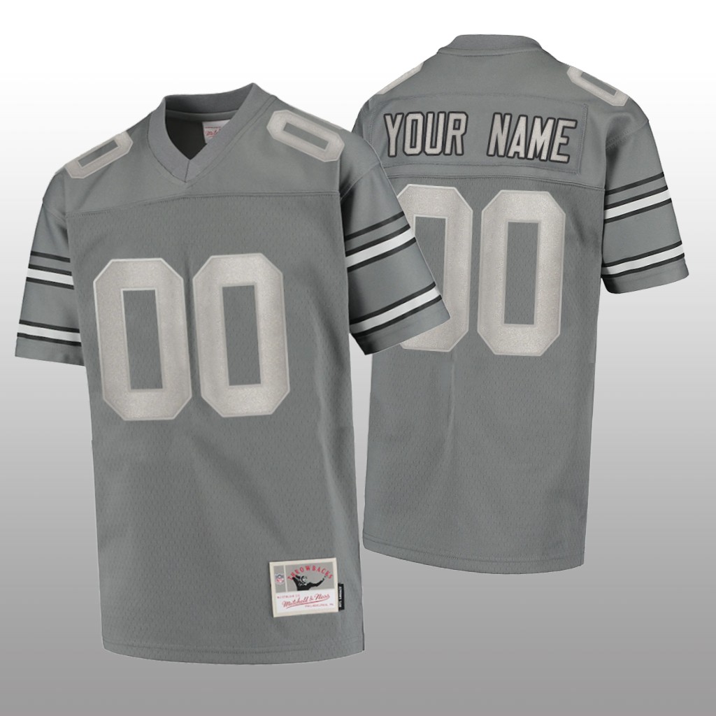 Pittsburgh Steelers Custom Charcoal Jersey 2005 Metal - Men's