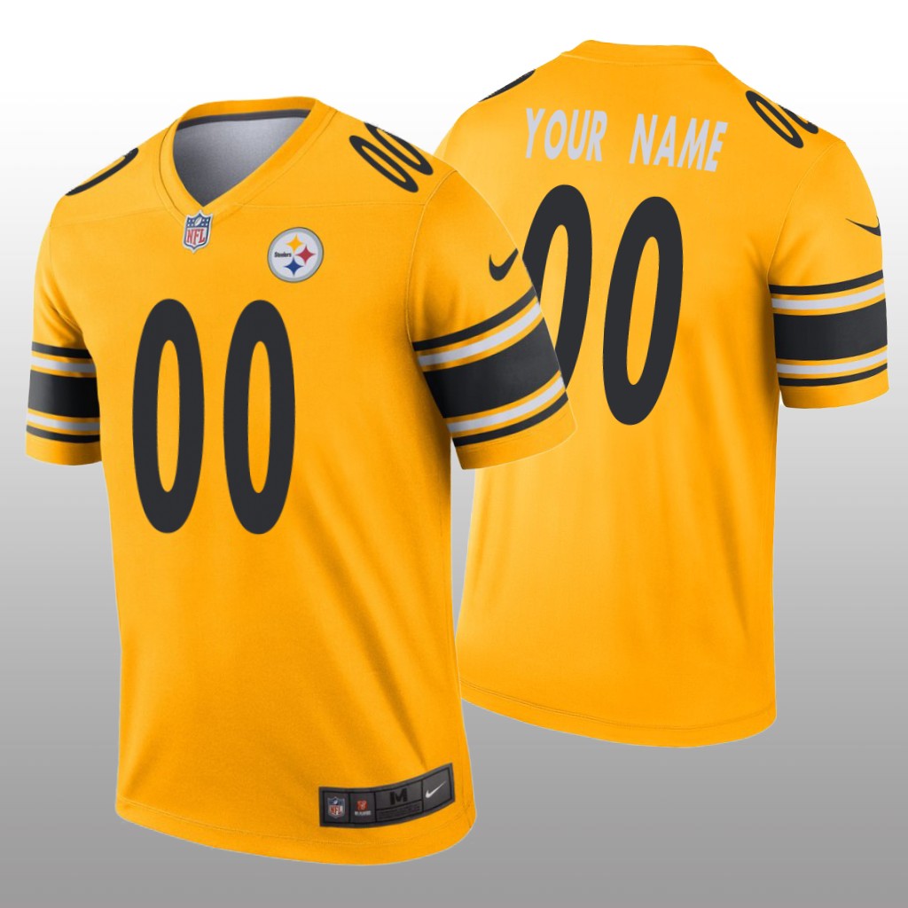 Pittsburgh Steelers Custom Gold Jersey Inverted Legend - Men's