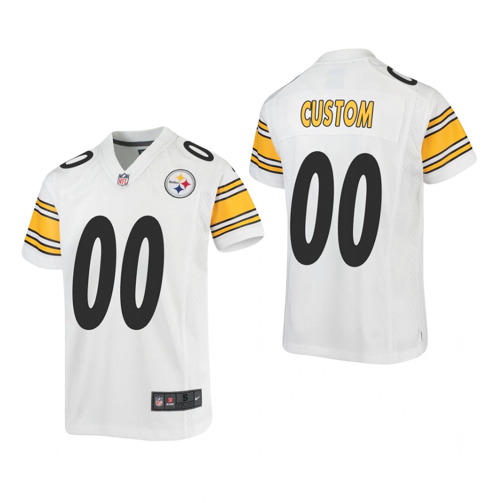 Pittsburgh Steelers Custom White Jersey Game - Youth
