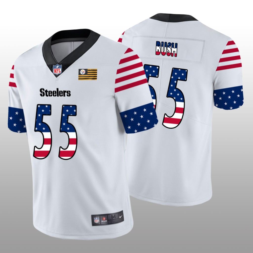 Pittsburgh Steelers Devin Bush White Jersey Independence Day