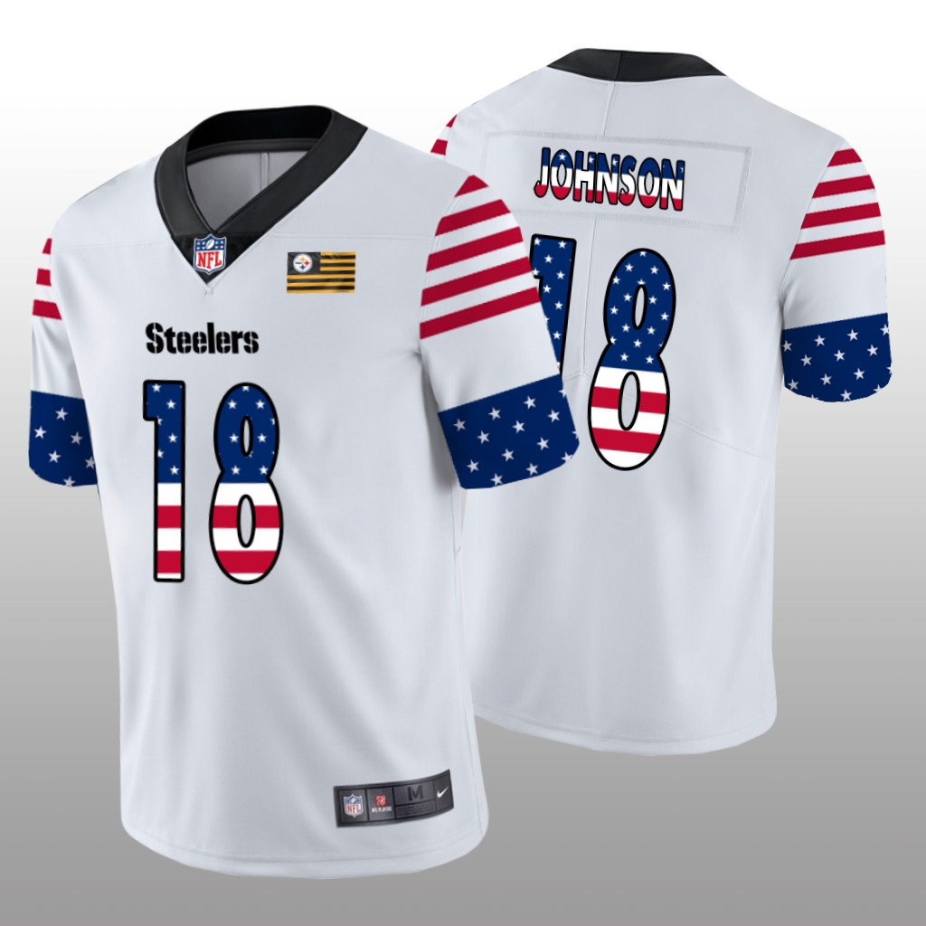 Pittsburgh Steelers Diontae Johnson White Jersey Independence Day