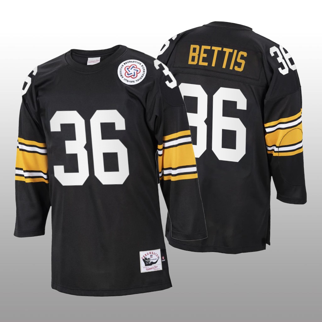 Pittsburgh Steelers Jerome Bettis Black Throwback 1975 - Men's