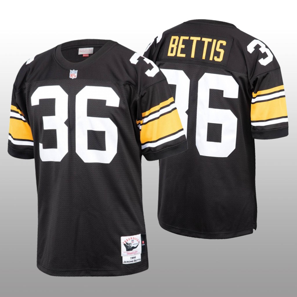 Pittsburgh Steelers Jerome Bettis Mitchell & Ness Black Throwback 1996 Jersey - Men's