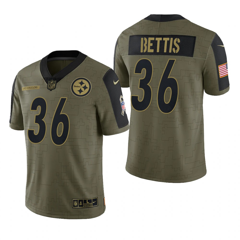 Pittsburgh Steelers Jerome Bettis Olive Limited Jersey 2021 Salute To Service - Men's