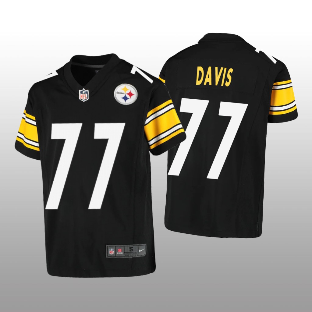Pittsburgh Steelers Jesse Davis Black Jersey Game - Youth