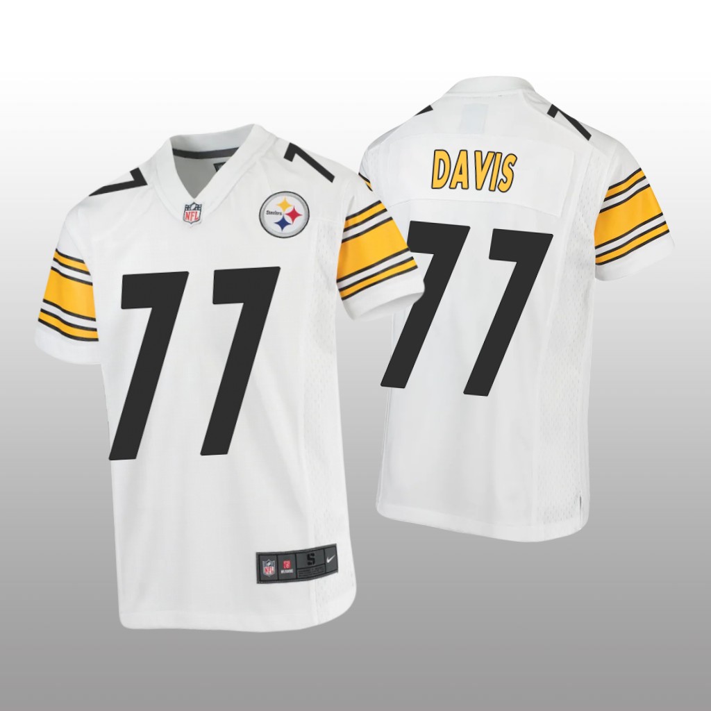 Pittsburgh Steelers Jesse Davis White Jersey Game - Youth