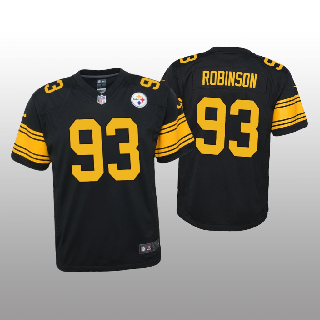 Pittsburgh Steelers Mark Robinson Black Jersey Alternate Game - Youth
