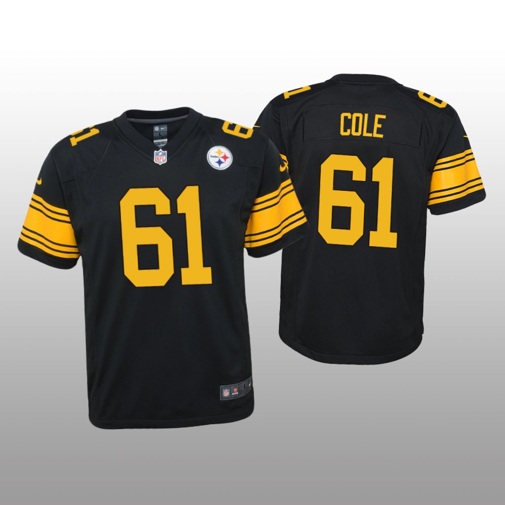 Pittsburgh Steelers Mason Cole Black Jersey Alternate Game - Youth