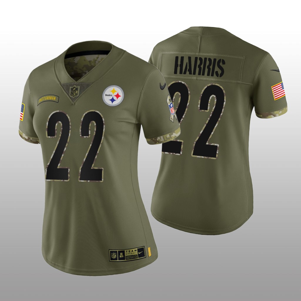 Pittsburgh Steelers Najee Harris Olive Limited Jersey 2022 Salute To Service - Women's