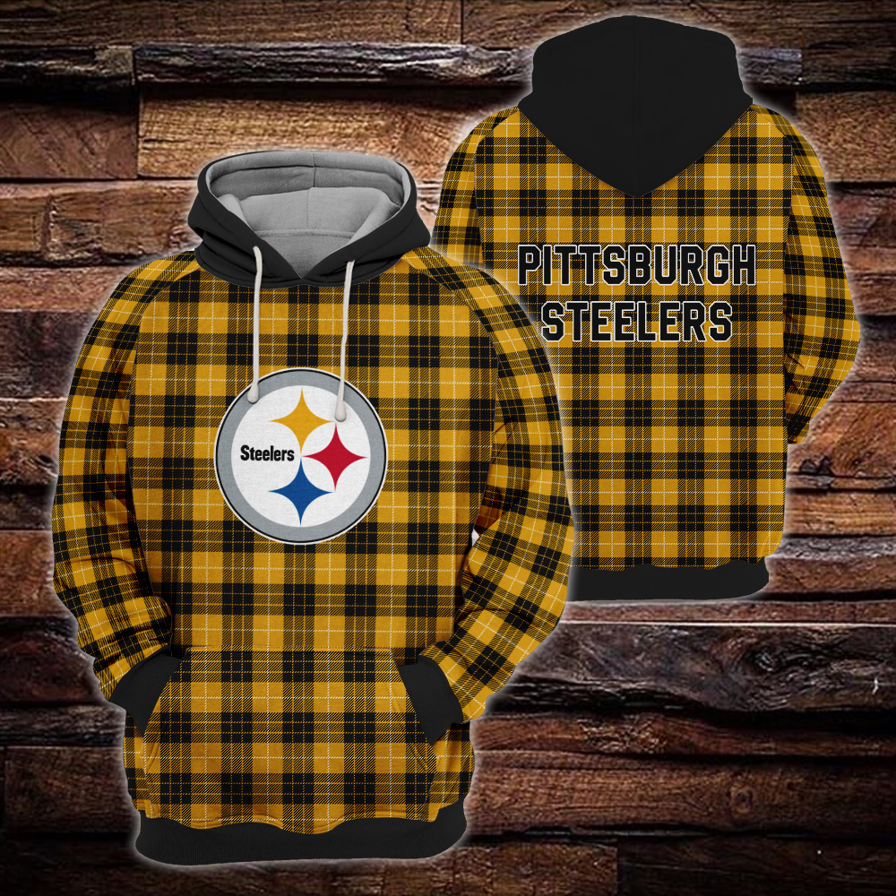 Pittsburgh Steelers Plaid Hoodie 3D Gift For Fans