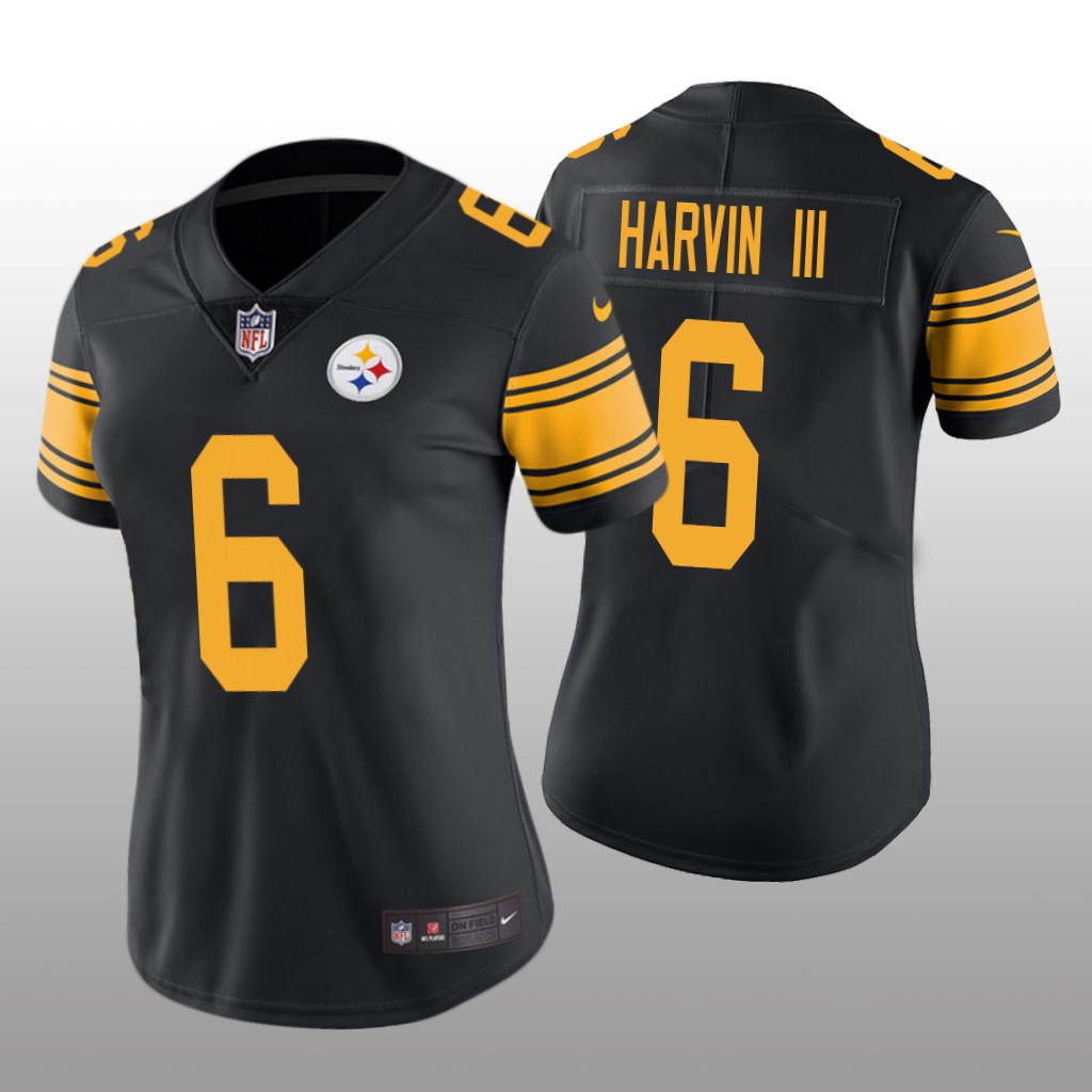 Pittsburgh Steelers Pressley Harvin III Black Jersey Color Rush Limited - Women's