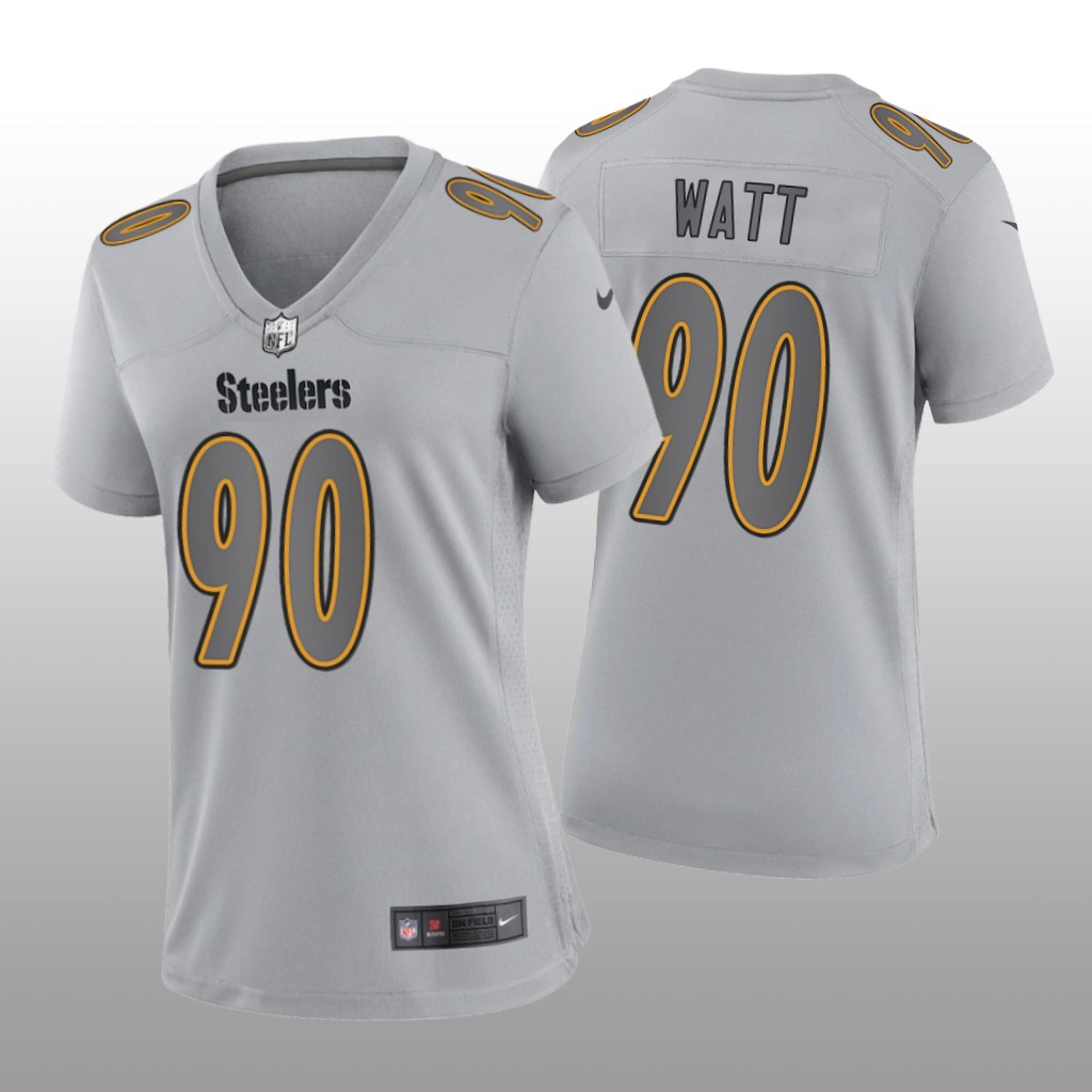 Pittsburgh Steelers T.J. Watt Gray Jersey Atmosphere Fashion Game - Women's