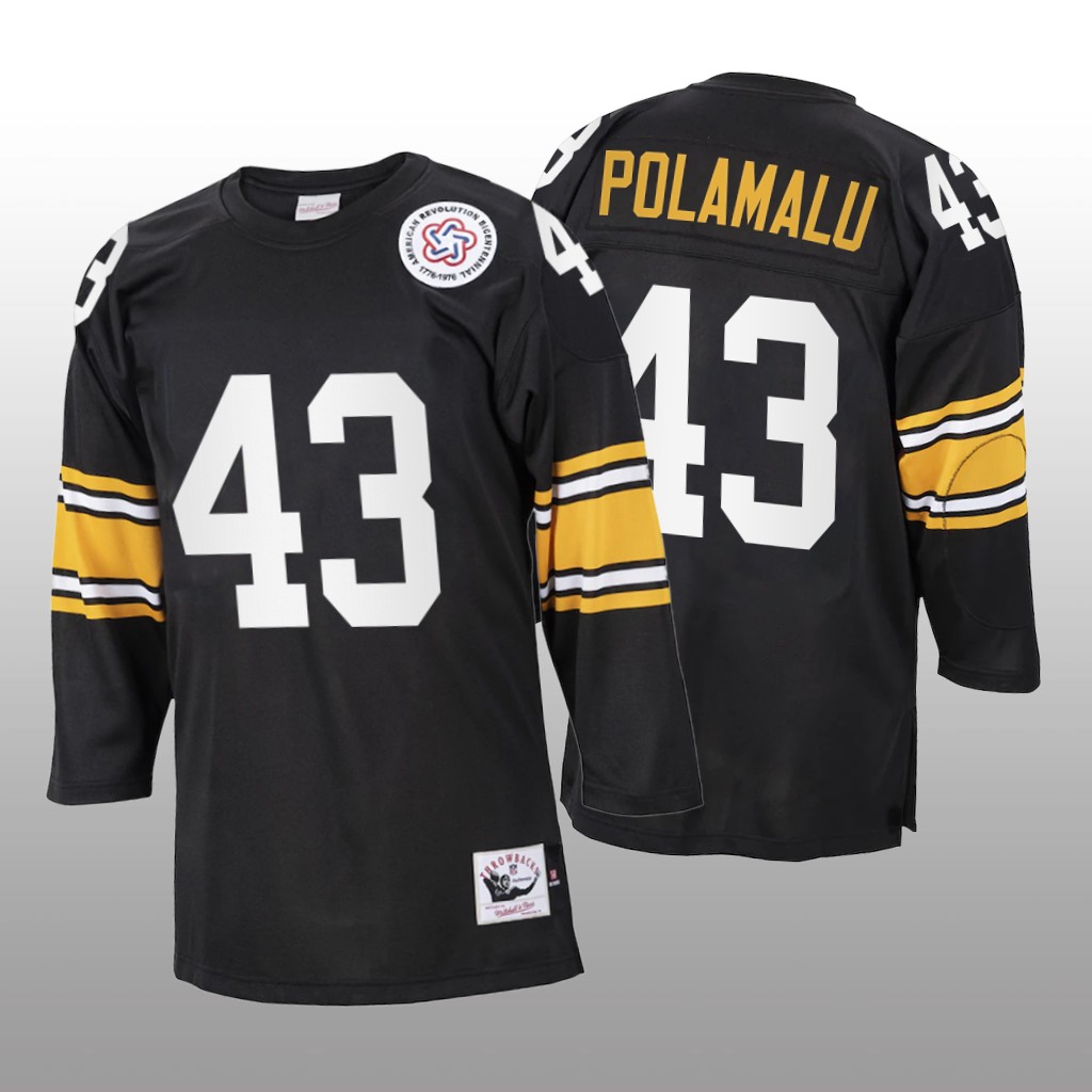 Pittsburgh Steelers Troy Polamalu Black Throwback 1975 – Men’s