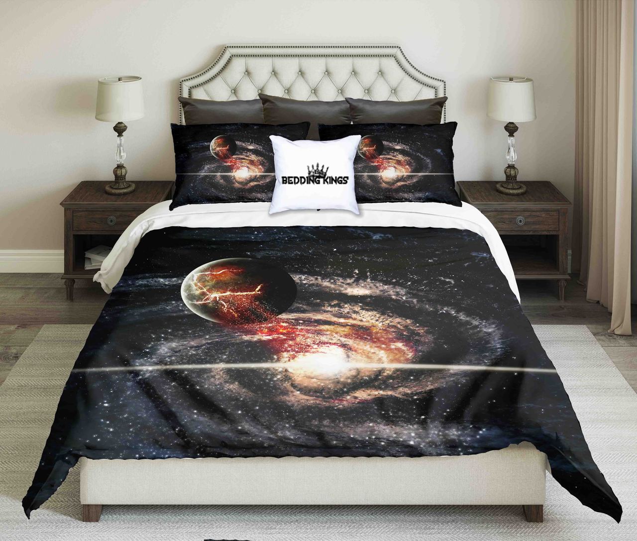 Planet Explosion Design Kings 3D Customized Duvet Cover Bedding Set