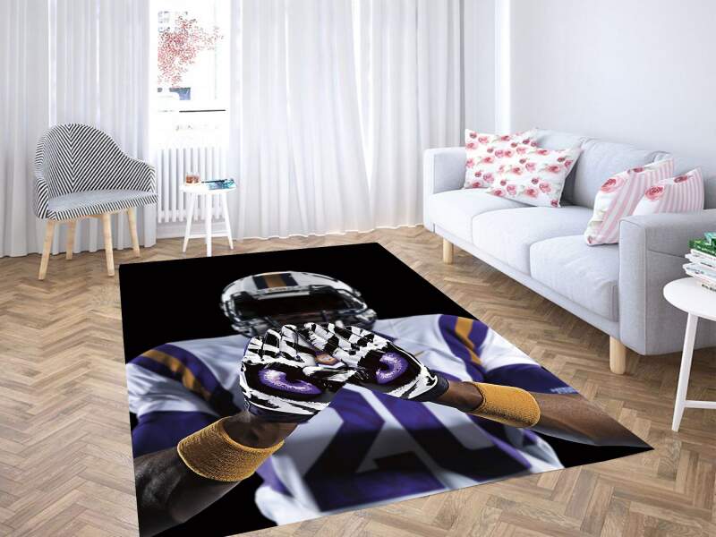 Player American Football Carpet Rectangle Rug