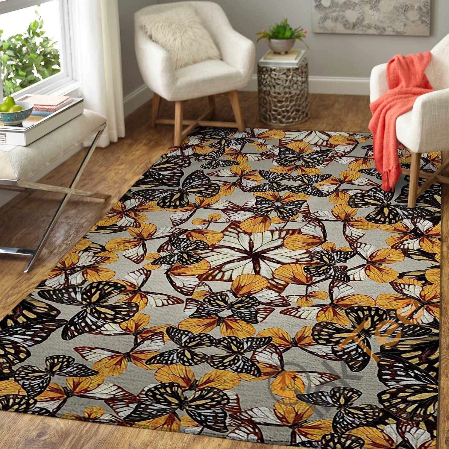 Plenty Of Butterflies Area Rectangle Rug