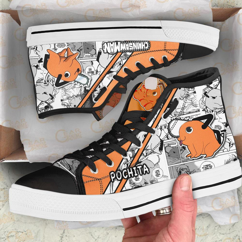 Pochita High Top Shoes Custom Manga Anime Chainsaw Sneakers