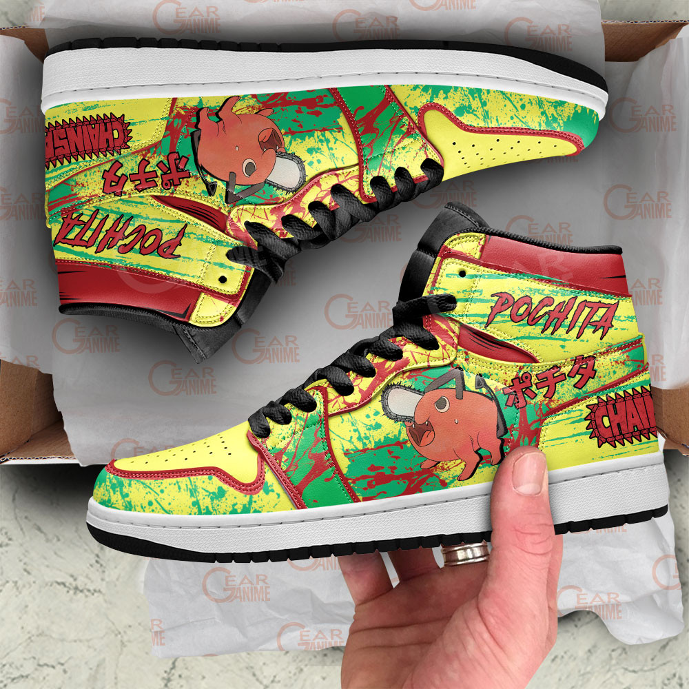 Pochita JD1s Sneakers Chainsaw Man Anime Shoes, Air Jordan Hightop
