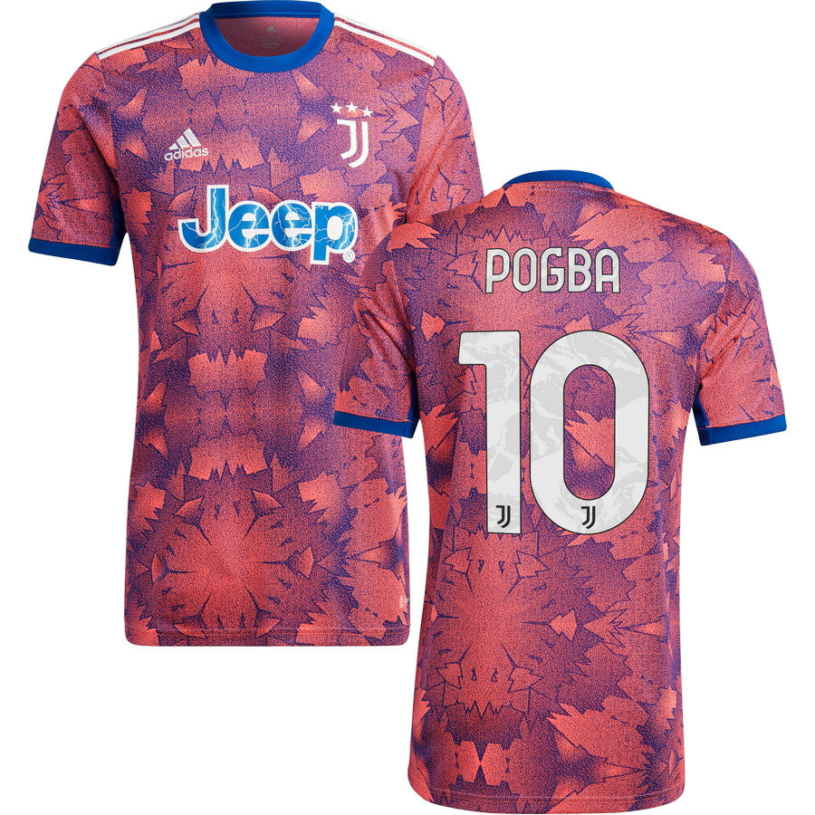 Pogba 10 Juventus Men 2022/23 Third Soccer Jersey – Pink/Blue