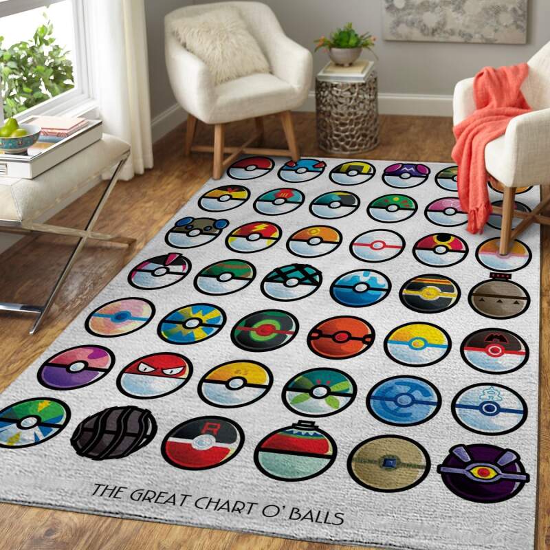 Pok Balls Area Rectangle Rug
