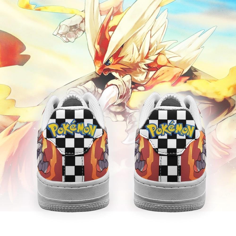 Poke Blaziken Sneakers Checkerboard Custom Pokemon Shoes