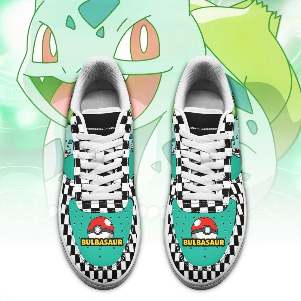 Poke Bulbasaur Sneakers Checkerboard Custom Pokemon Shoes