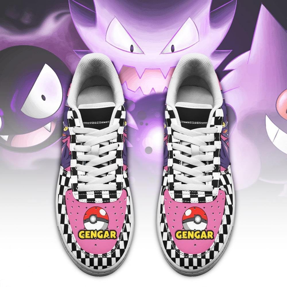 Poke Gengar Sneakers Checkerboard Custom Pokemon Shoes