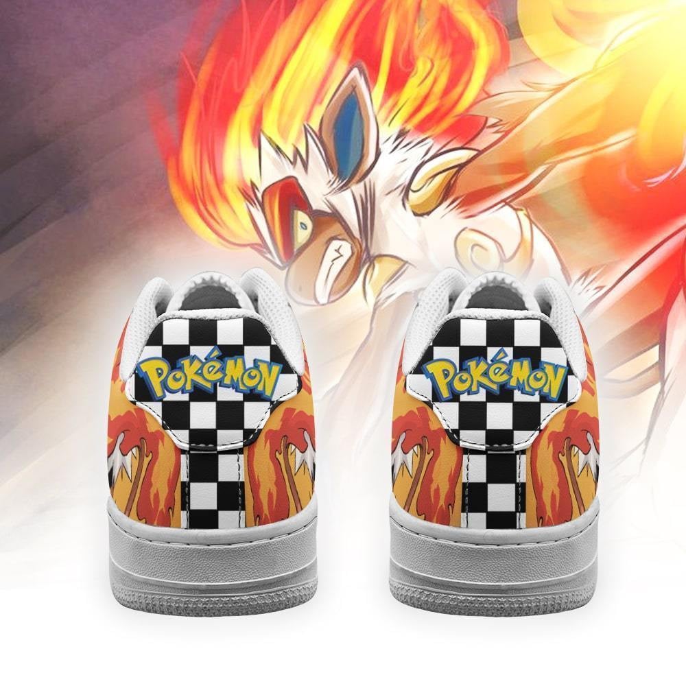 Poke Infernape Sneakers Checkerboard Custom Pokemon Shoes