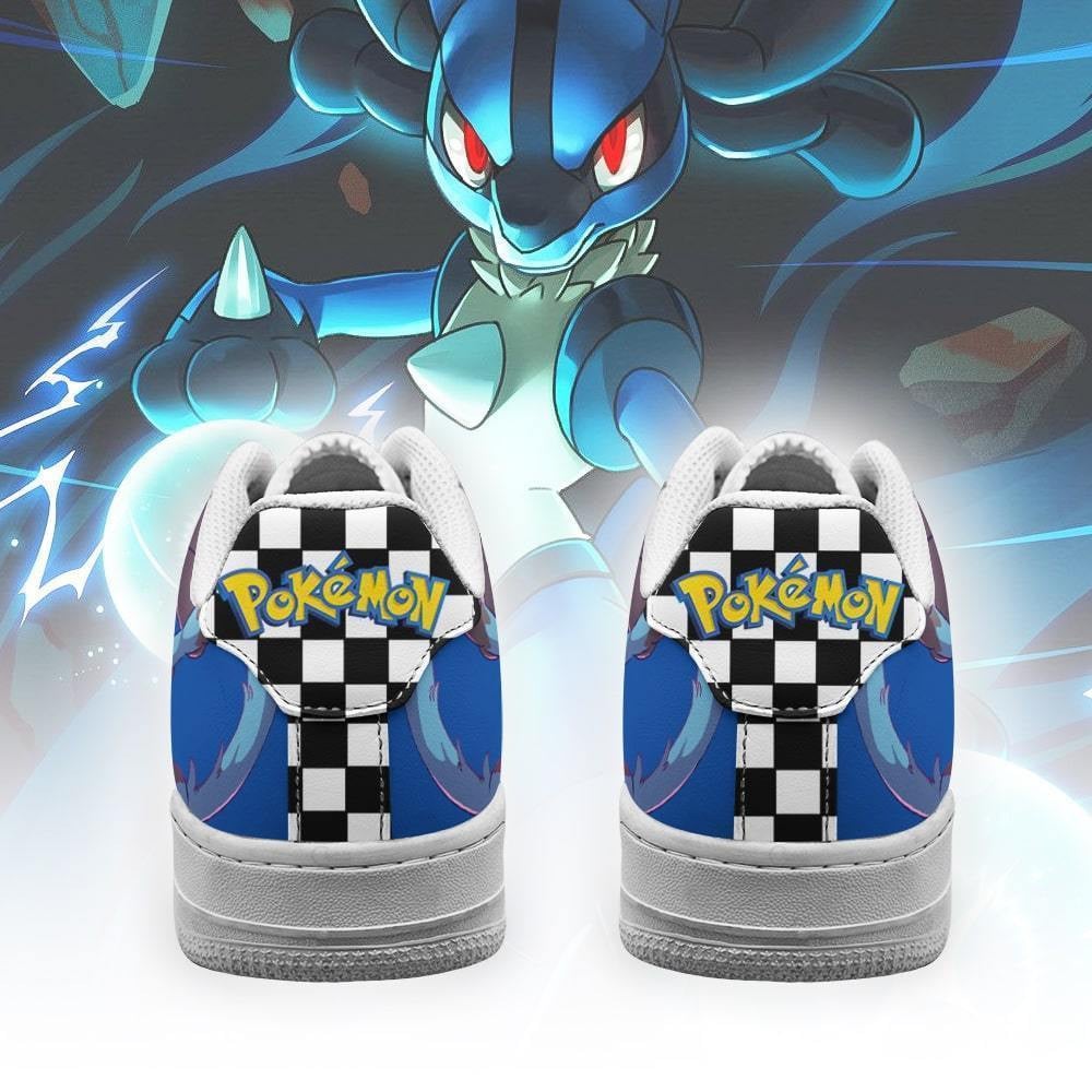 Poke Lucario Sneakers Checkerboard Custom Pokemon Shoes