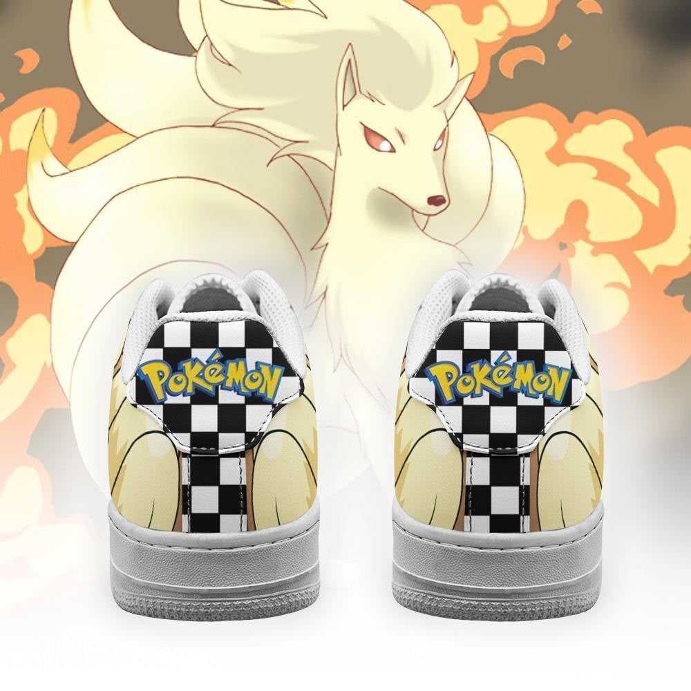 Poke Ninetales Sneakers Checkerboard Custom Pokemon Shoes