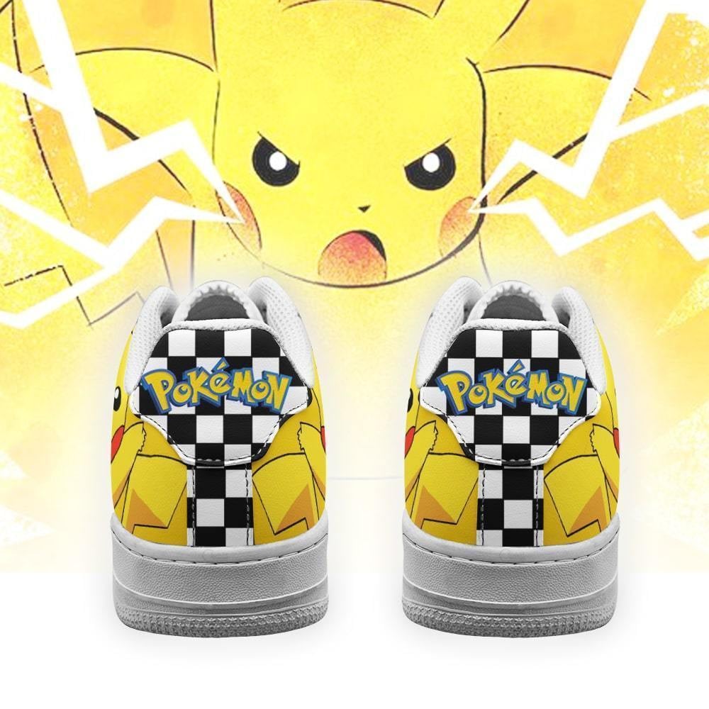 Poke Pikachu Sneakers Checkerboard Custom Pokemon Shoes