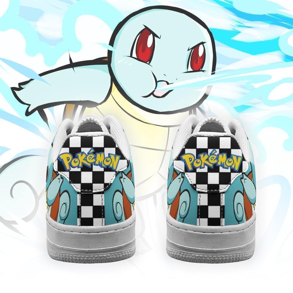 Poke Squirtle Sneakers Checkerboard Custom Pokemon Shoes