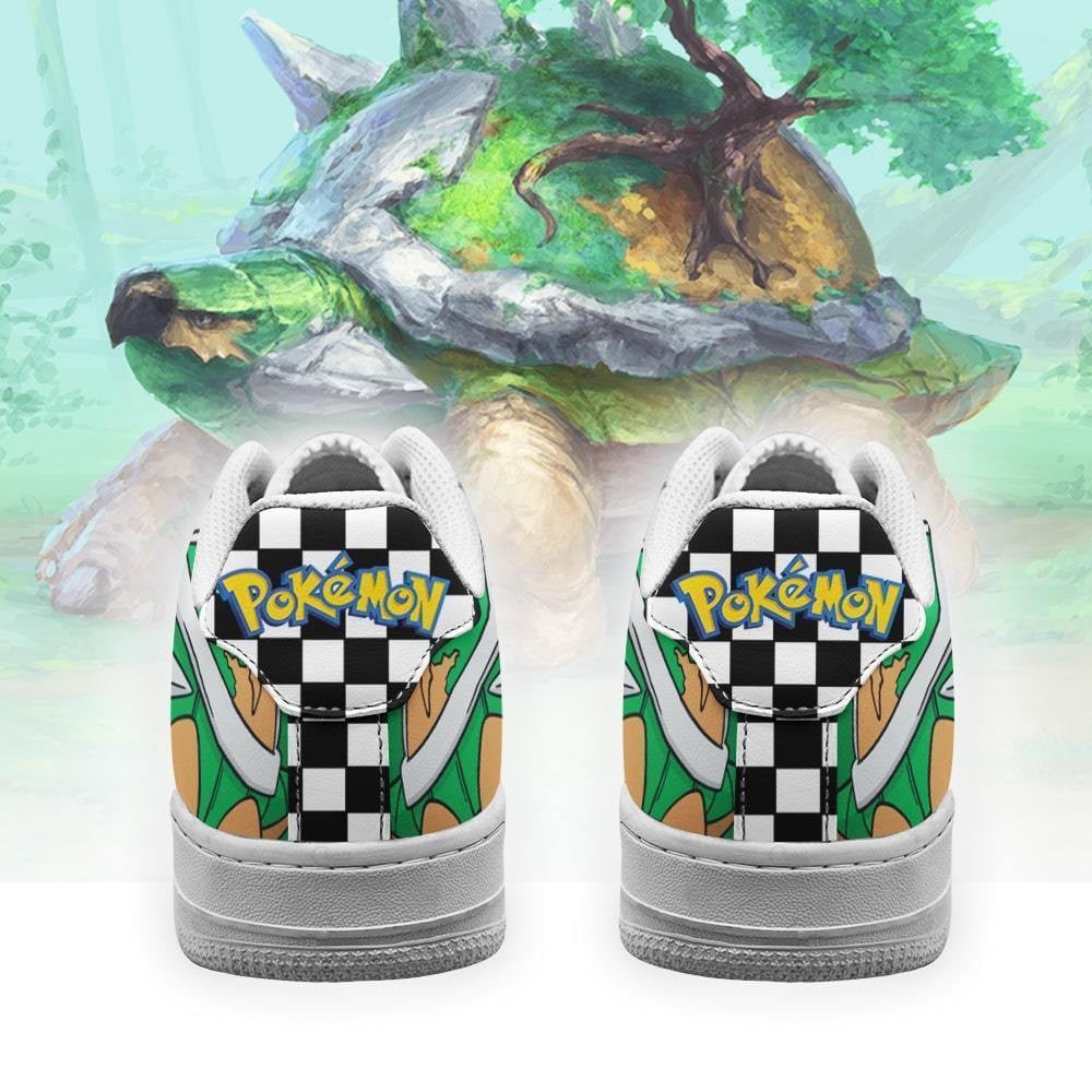 Poke Torterra Sneakers Checkerboard Custom Pokemon Shoes
