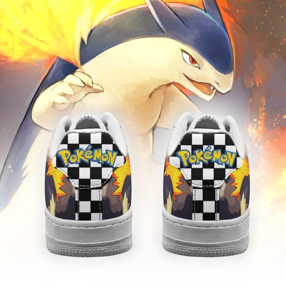 Poke Typhlosion Sneakers Checkerboard Custom Pokemon Shoes