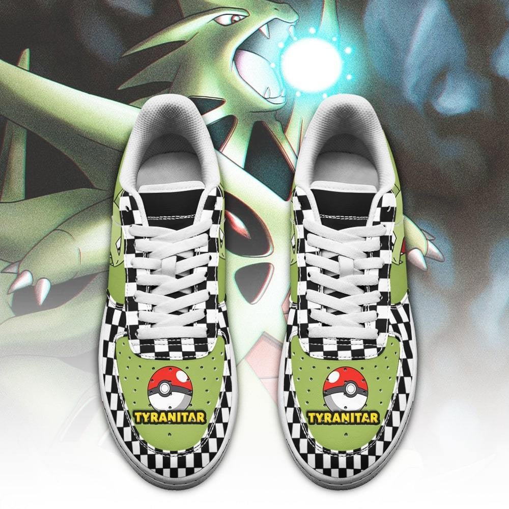 Poke Tyranitar Sneakers Checkerboard Custom Pokemon Shoes
