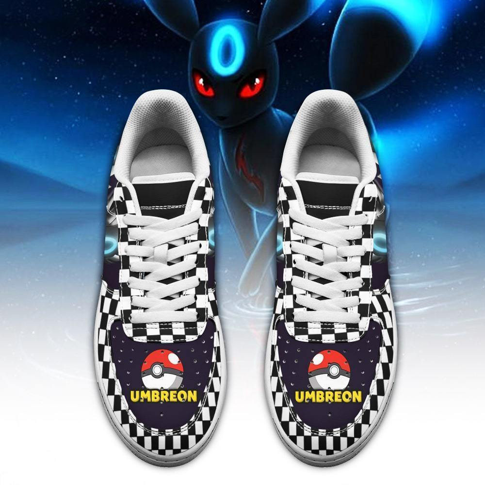 Poke Umbreon Sneakers Checkerboard Custom Pokemon Shoes