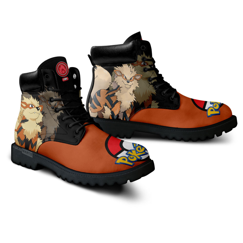 Pokemon Arcanine Boots Anime Custom Shoes