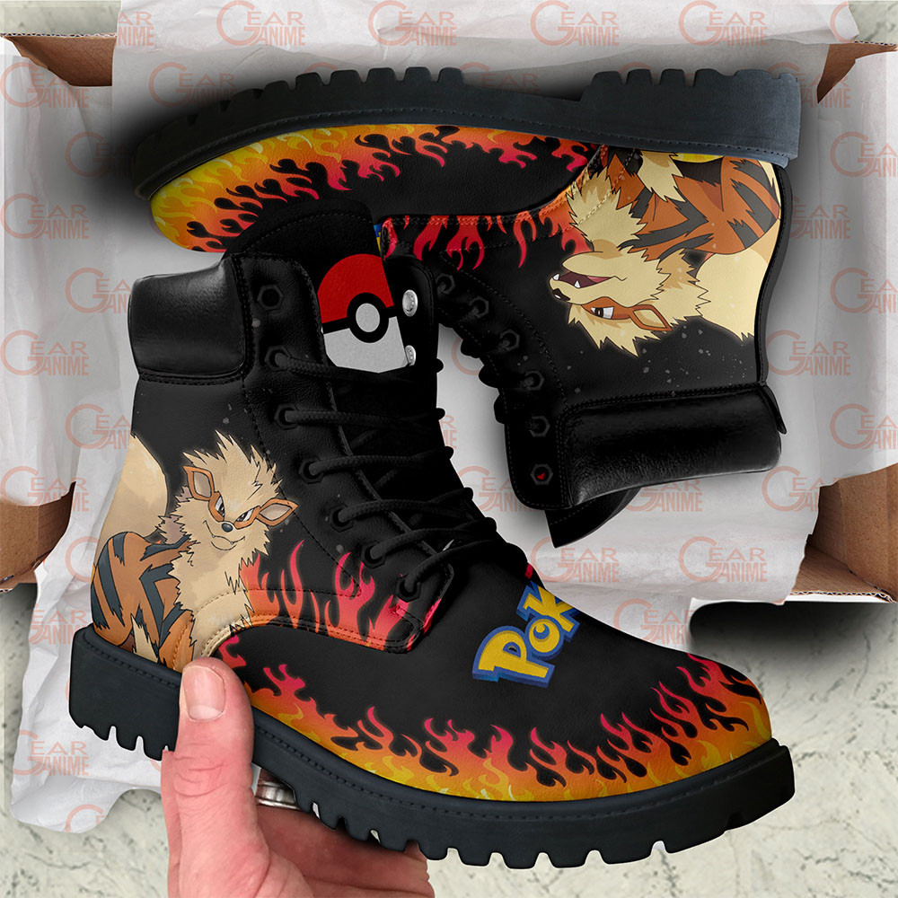 Pokemon Arcanine Boots Custom Anime Shoes
