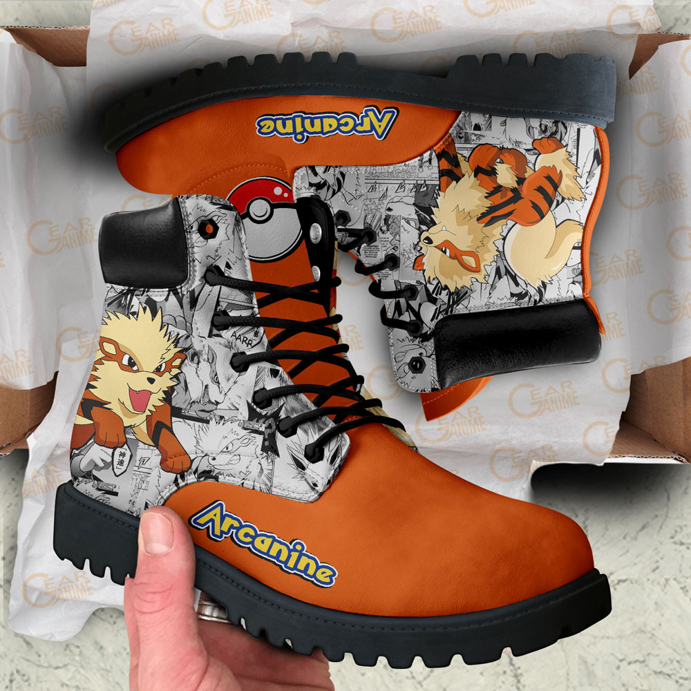 Pokemon Arcanine Boots Manga Anime Custom Shoes