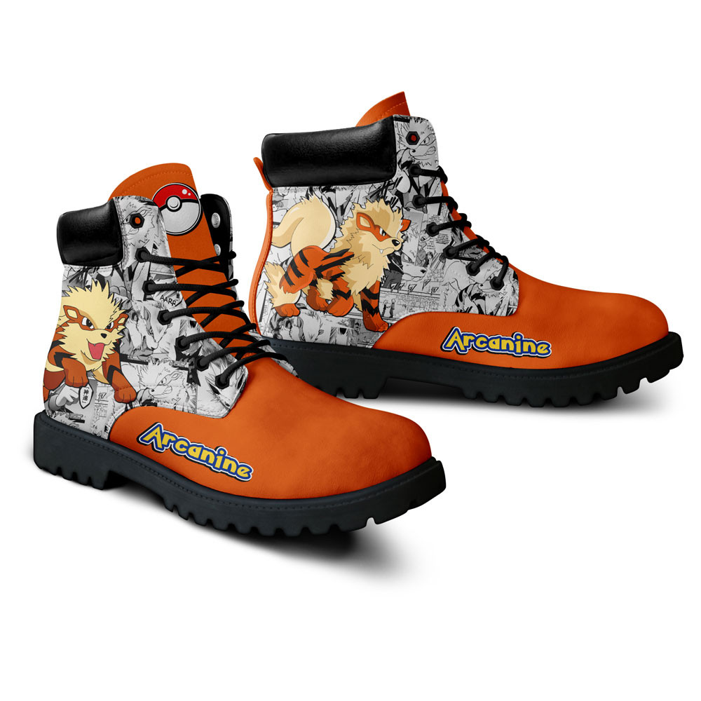 Pokemon Arcanine Boots Manga Anime Custom Shoes