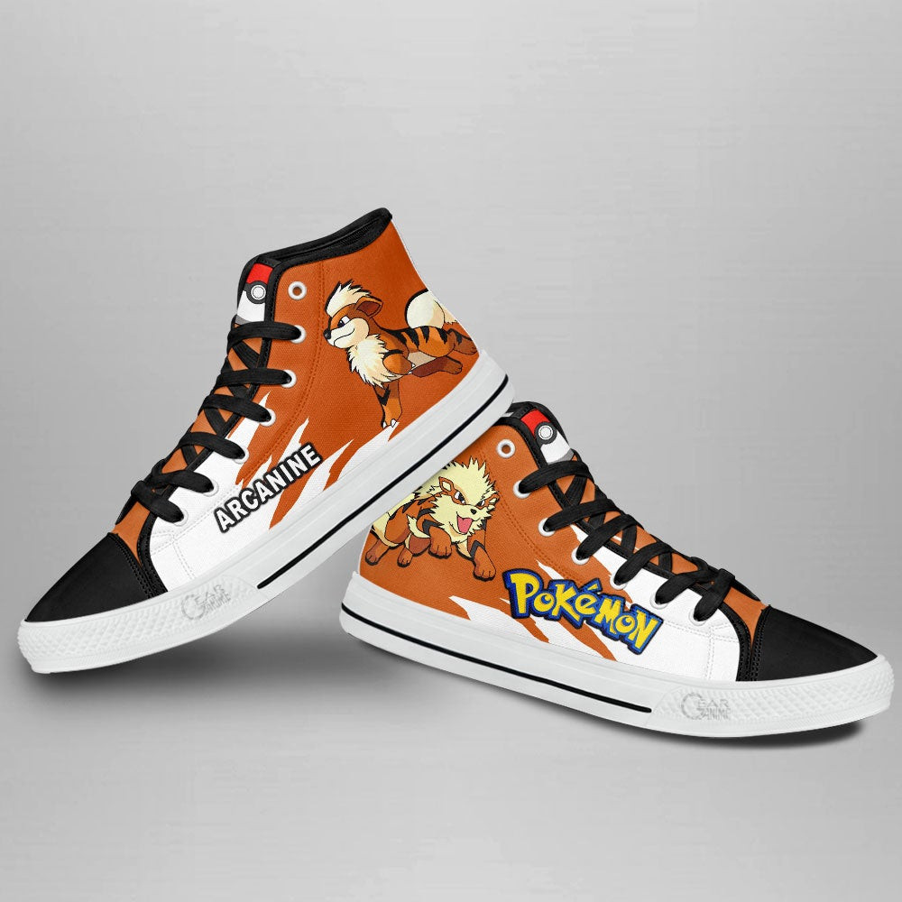 Pokemon Arcanine High Top Shoes Custom Anime Sneakers