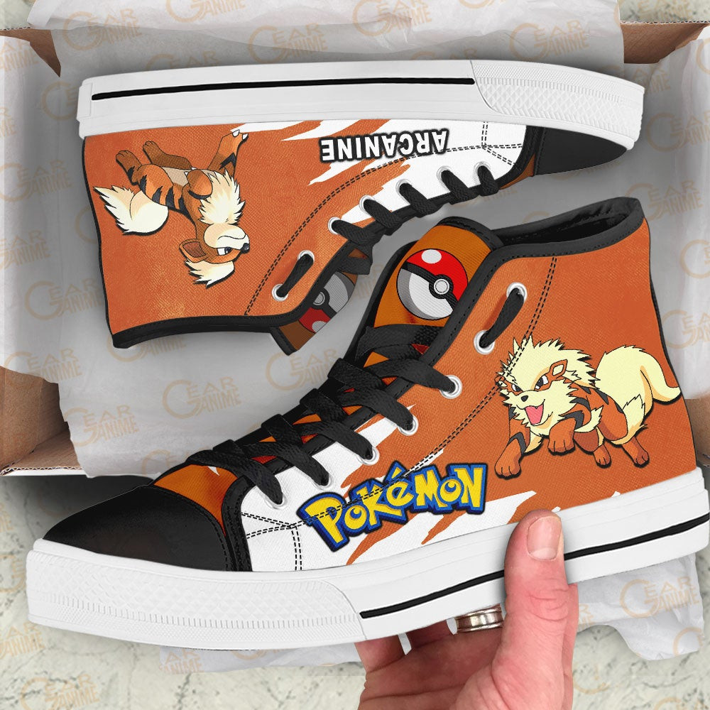 Pokemon Arcanine High Top Shoes Custom Anime Sneakers