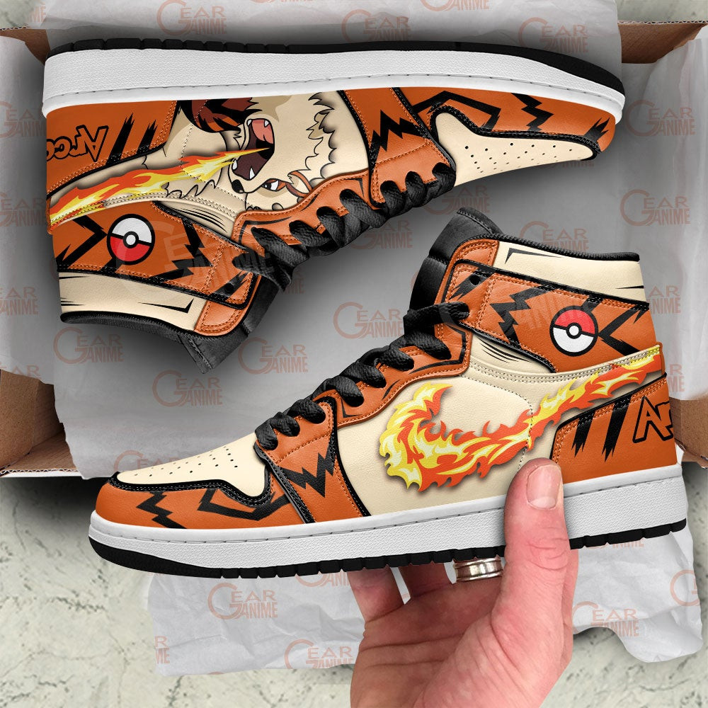 Pokemon Arcanine JD1s Sneakers Anime Shoes, Air Jordan Hightop