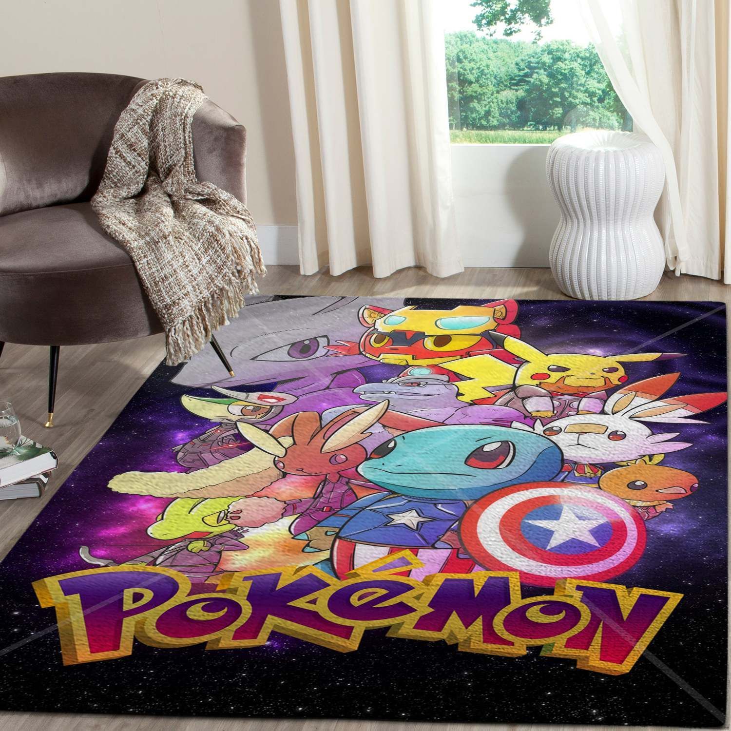Pokemon Avengers Anime Rectangle Rug – Custom Size And Printing