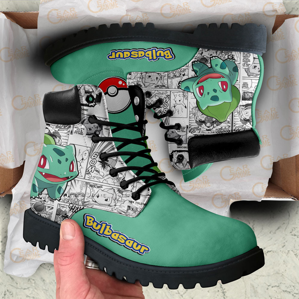 Pokemon Bulbasaur Boots Manga Anime Custom Shoes