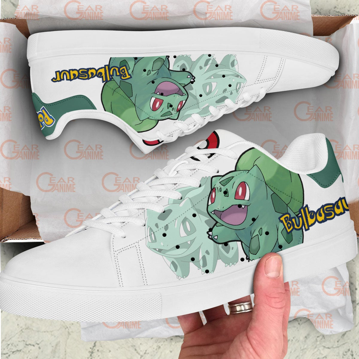Pokemon Bulbasaur Skate Sneakers Custom Anime Shoes