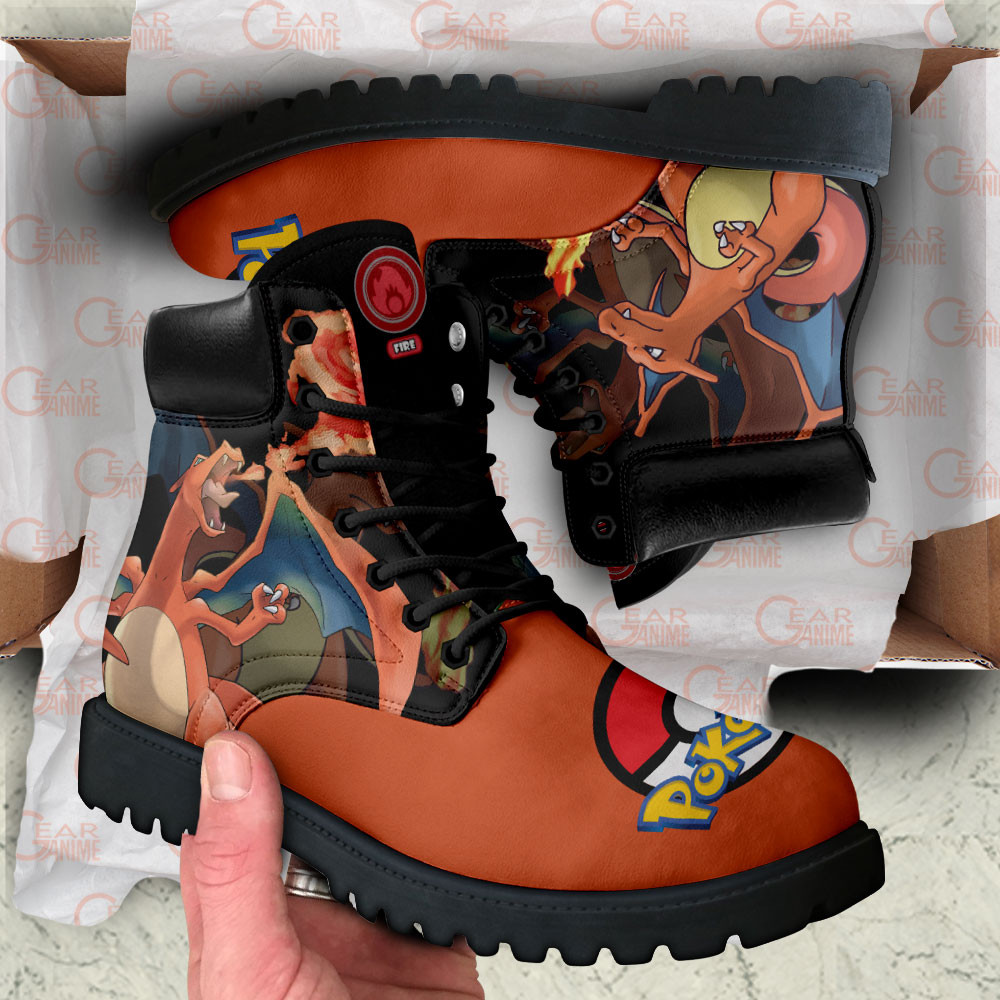 Pokemon Charizard Boots Anime Custom Shoes